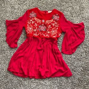 Embroidered Mini Cocktail Dress